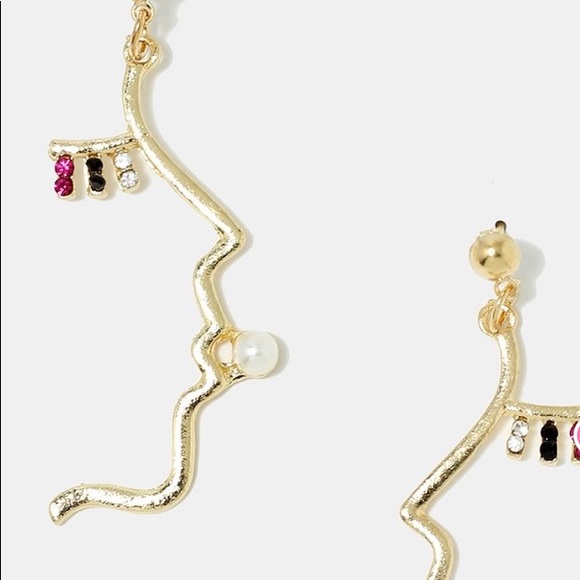 Jewelry - Jewel accent face earrings